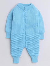 Little Angels Little Angels Baby Rompers - 1 Pcs Woollen Full Sleeves Round Neck Solid for Baby Boys Cozy Blue Adventure Romper